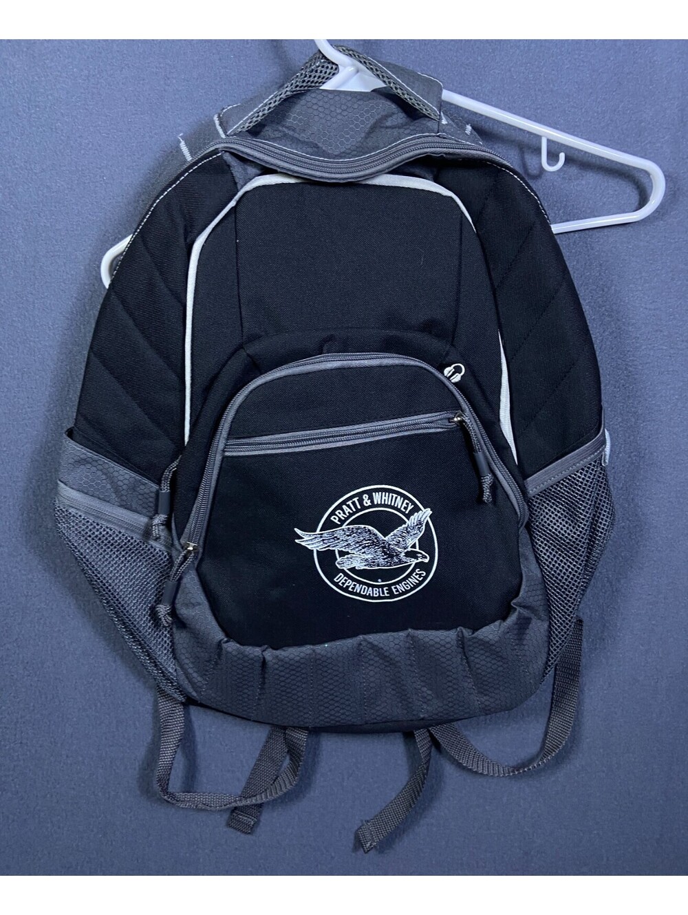Pratt & Whitney 25 Years in FL Small Backpack Bag Navy Dependable Engines Logo